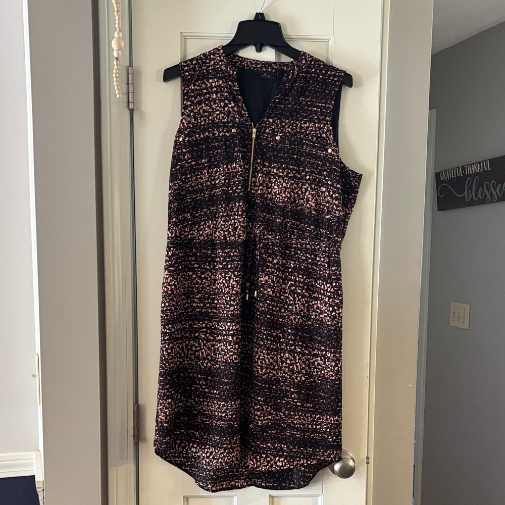 Apt. 9 Black and Pink Textured Mini Dress